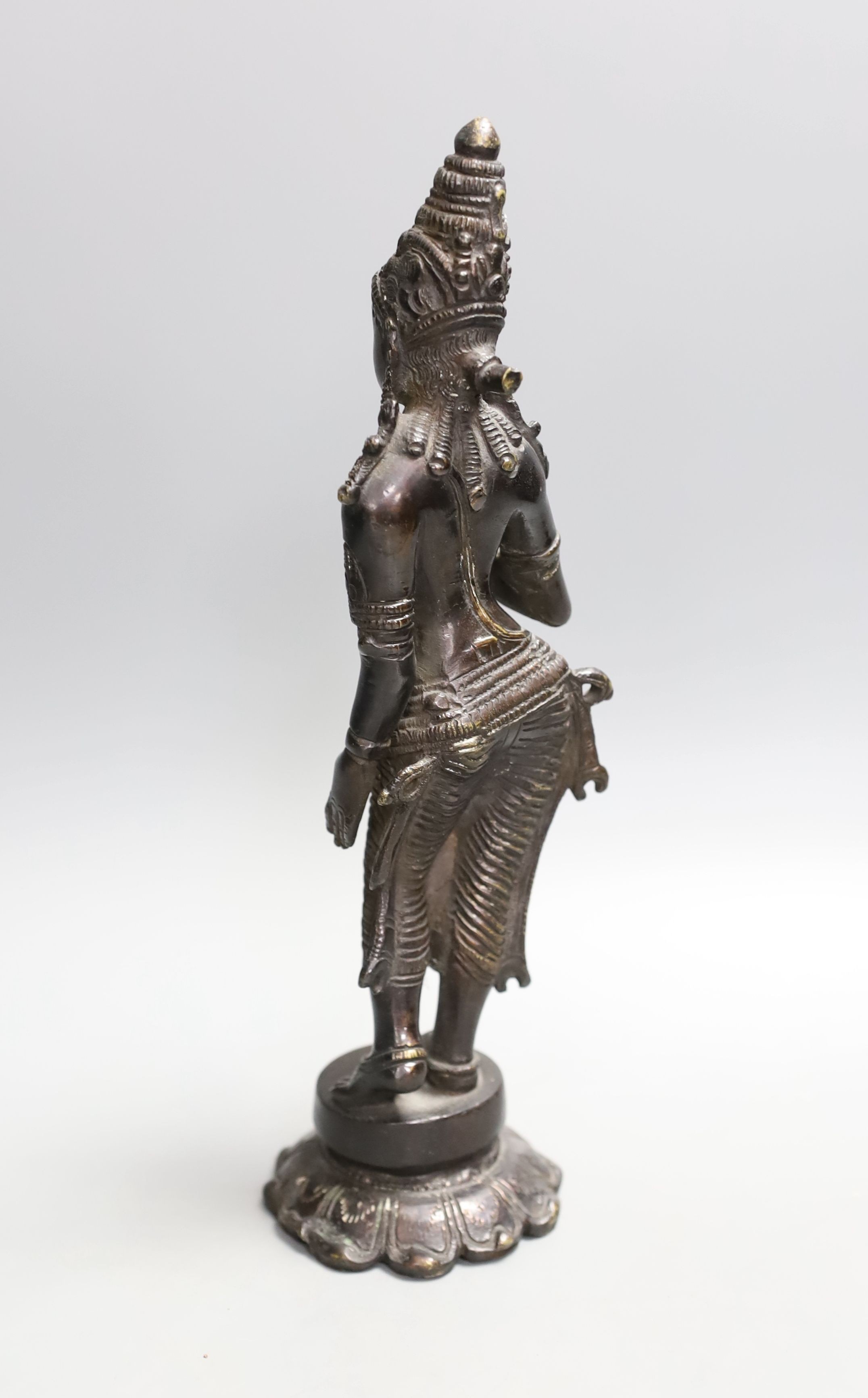 An Indian bronze figure of Parvati, 27.5cm tall